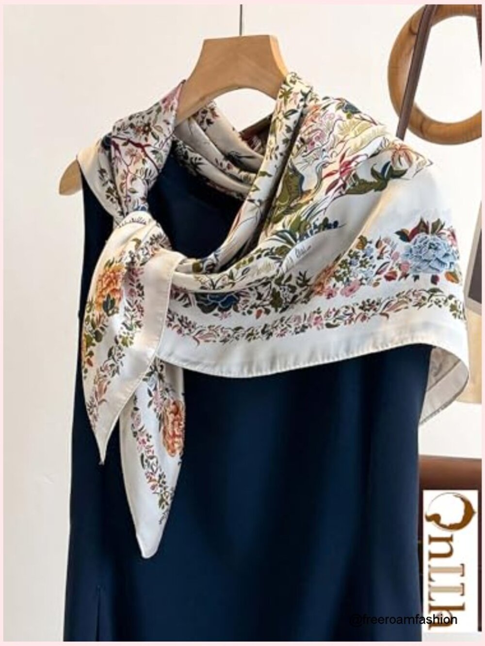 Silky Satin Scarf for Women - Lightweight Square Hair Wrap 27.5" - Picture 3 of 7